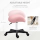 image 3 of HOMCOM Saddle Stool Adjustable Rolling Salon Chair for Massage Spa Beauty Pink Pink