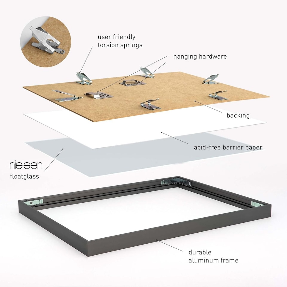 image 1 of Nielsen Alpha Aluminium Picture Frame - Real Glass - Oak - A3 (29.7cm x 42cm)
