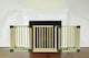 image 1 of Safetots Wooden Multi Panel Fire Surround, 68cm Deep x 200cm Wide, Natural Wood, 76cm Tall, Baby and Toddler Fire Guard, Safety Barrier for Fireplaces