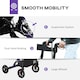 image 8 of HOMCOM Folding Rollator Walker with Seat, Backrest, Bag, 4 Wheels, Purple