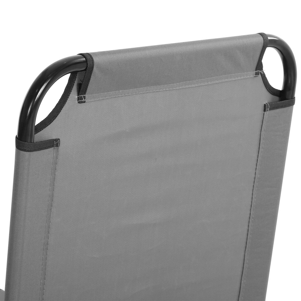 image 1 of Outsunny Folding Lounge Chair Outdoor Chaise Lounge for Bench Patio Grey