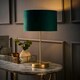 image 2 of ValueLights Charlie Gold Table Lamp Green Velvet Shade 