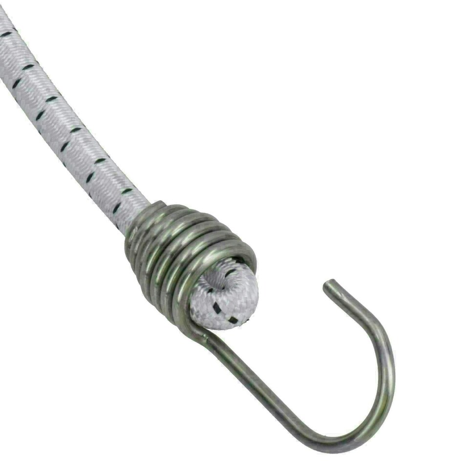 image 1 of 4pk 20" Bungee Rope With Stainless Steel Hooks Cords Shock Elastic Marine Boat