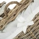 image 5 of Set of 2 Round Rattan Laundry Basket with White Lining White | White