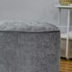 image 4 of icon Round Chenille Bean Bag Pouffe Grey Large Chenille Footstool | Grey | Grey | M