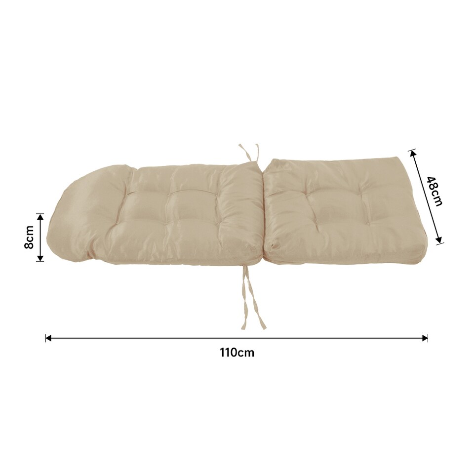 image 1 of Living and Home Outdoor Waterproof Tufted Swing Seat Cushion, Khaki-110cm | Cream