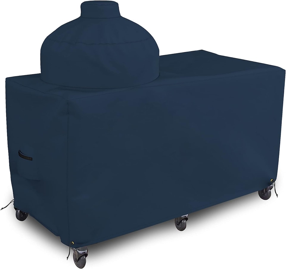 image 1 of Covers&All Big Egg Grill Cover, 12 Oz Waterproof UV & Weather Resistant, PVC Coated Outdoor Cover, 60 in L x 36 in D x 56 in H, Blue