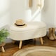 image 2 of HOMCOM Ottoman Storage Bench for Hallway, Living Room, Cream White