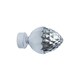image 2 of 35mm Fixed Length Metal Curtain Pole Set Chrome Acorn Finial 100cm | Silver | Silver