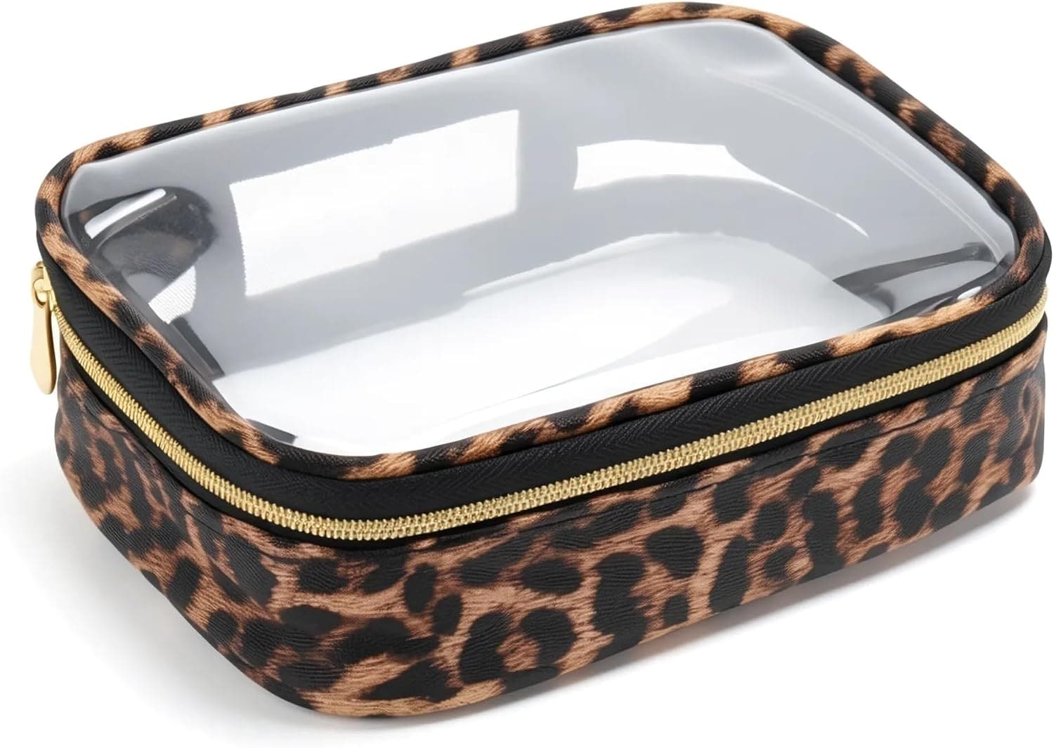 Leopard Print Makeup Bag for Women â Waterproof Travel Toiletry Case with Handle, Large Cosmetic Organiser for Holidays & Gy