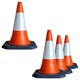 image 1 of 3 x 75cm Indoor Outdoor Self Weighted High Visibility Reflective Orange Street Safety Cones