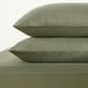 image 2 of OHS Soft Microfibre Plain Duvet Cover and Pillowcase Set, Single - Woodland Green