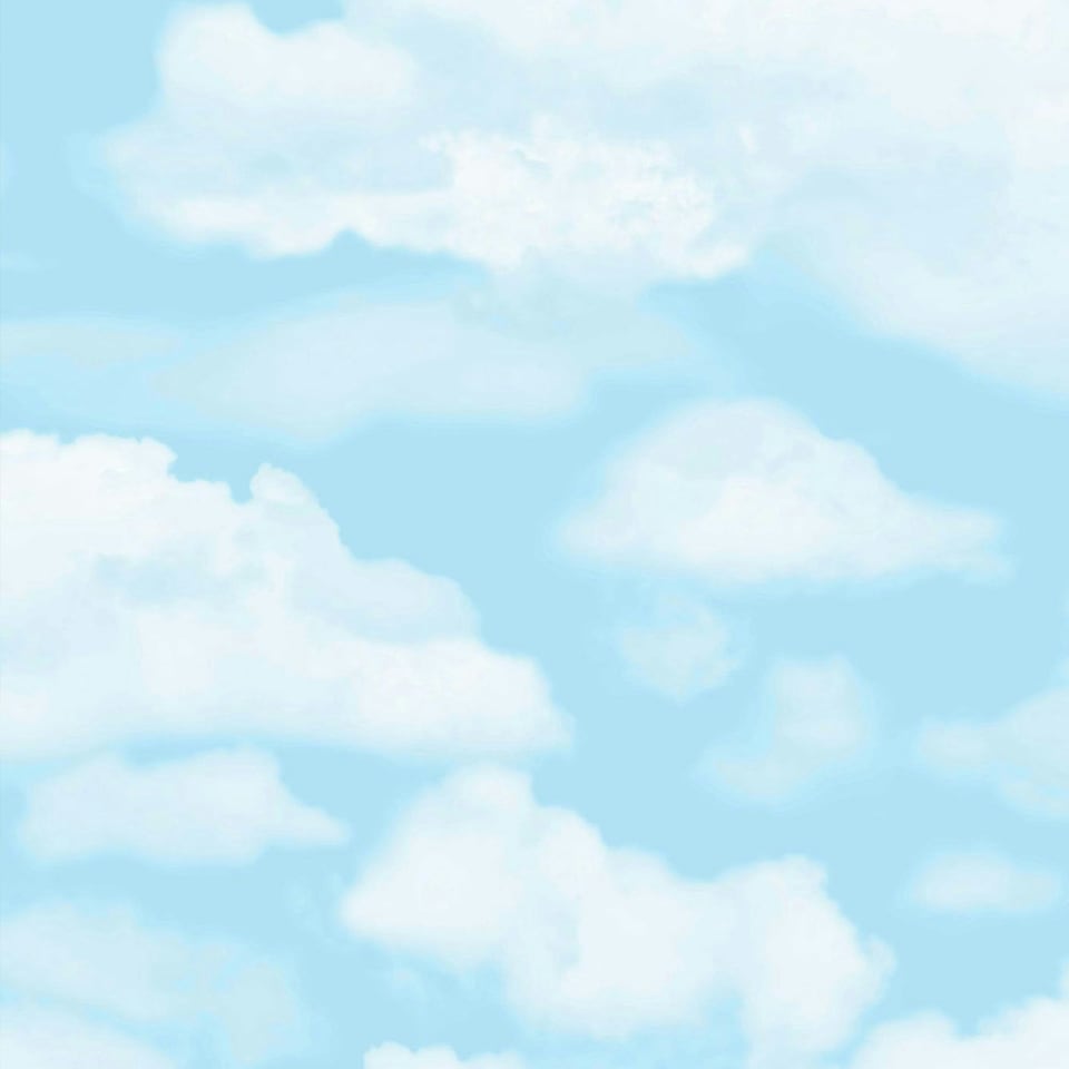 image 1 of Transform Peel & Stick Cloud Sky Blue & White Self-Adhesive Wallpaper Blue | White