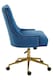 image 3 of Interiors by Premier Luxury Blue Velvet Home Office Chair, Comfortable Blue Office Desk Chair with Gold Base, Modern Chair