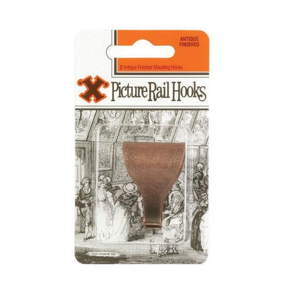 X Picture Rail Hooks Antique 2pk - One Colour - One Size
