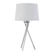 image 2 of Tripod - Chrome Lamp with White & Silver Fabric Shade | Chrome | White | Large | 1
