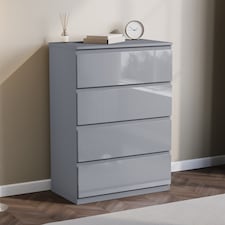 Vida Designs Glinton 4 Drawer Chest of Drawers Bedroom Storage, 100% FSC, Grey
