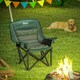 image 2 of Outsunny Camping Chair for Adults, Padded Folding Chair, Olive Green 