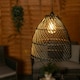 image 1 of ValueLights Battery Operated Outdoor Black Rattan Hanging Pendant Garden Pergola Light
