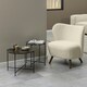 image 5 of Avila Side Table with Brown Marble Top 52x40cm