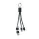 image 1 of MidOcean 4 in 1 Keyring Charging Cable - Black - One Size