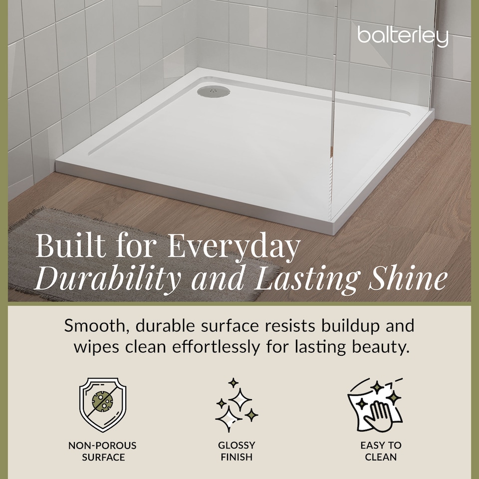 image 1 of Balterley Premium Square Shower Tray | White | White | 1