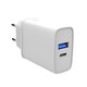 image 2 of FX Dual EU Main Charger USB-C and USB-A, White