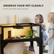 image 4 of PawHut Wooden Tortoise House with Storage Shelf, Clear Observation Windows