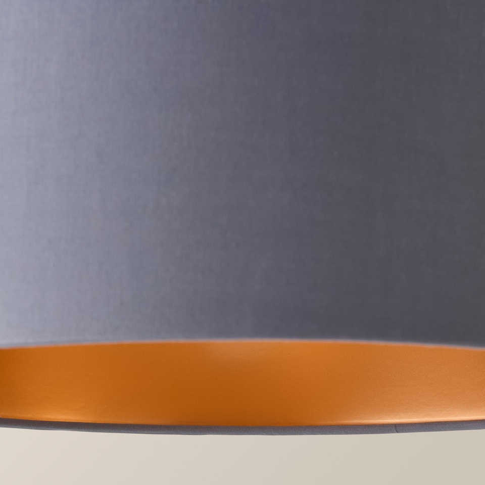 image 1 of ValueLights Reni Large Grey And Copper Ceiling Pendant Shade | Grey