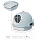 image 10 of PawHut Futuristic Capsule-Shaped Cat Litter Box w/ 2 Doors Scoop Drawer Blue