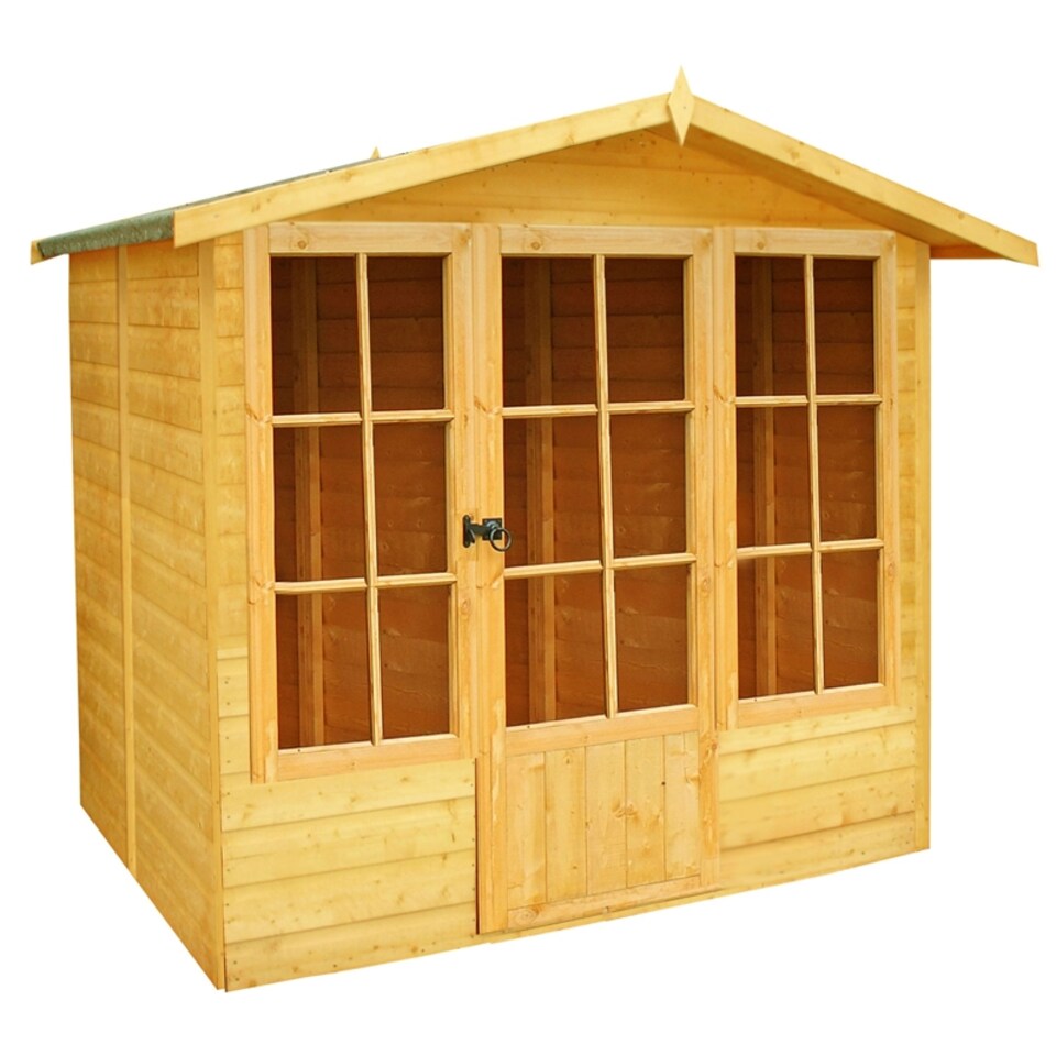 image 1 of Chatsworth Shiplap Summerhouse Garden Sun Room Approx 7 x 7 Feet | Brown