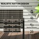 image 9 of Outsunny Rattan Garden Bench Loveseat with Quick-Drying Padding, Mixed Grey Brown | Mixed Brown