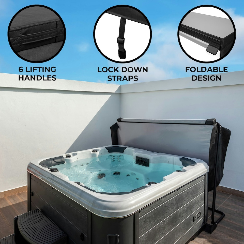 image 1 of 2m Hot Tub Spa Cover – Black Black