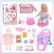 image 2 of 12 inch Baby Doll Feeding Play Set with Stroller High Chair Feeding Set Clothes Storage Bag Pretent Play