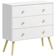 image 1 of HOMCOM Chest of Drawers, 3-Drawer Storage Organiser Unit with Wood Legs for Bedroom, Living Room, White