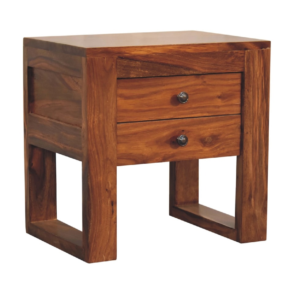 image 1 of ArtisaN Furniture Solid Wood U-Square Honey Bedside