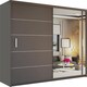 image 1 of Stylish 150cm Sliding Wardrobe with Full Mirror Door & Lined Panel Design | White, Black, Grey Finish Grey | Grey150cm