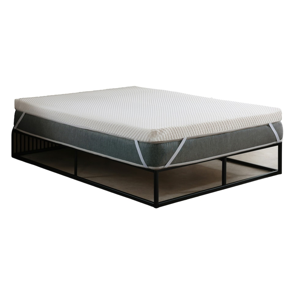 image 1 of Cool Quilted Memory Foam Mattress Topper - 2" Deep, Pressure-Relieving Support White | King