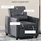 image 4 of HOMCOM Compact Single Chair Bed, Pull Out Bed, Convertible Sleeper Chair with Adjustable Backrest, Pillow, Side Pockets for Home Office, Bedroom, Living Room, Grey
