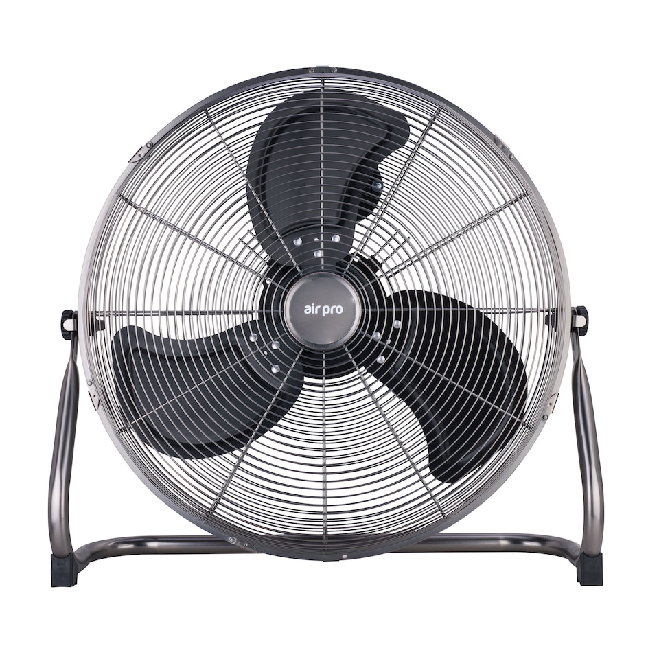 Air Pro 20'' Floor Fan 3 Speed Setting & Adjustable Tilt Indoor Electric Fan with Metal Blade & Body 1.6m Long Cable - Grey