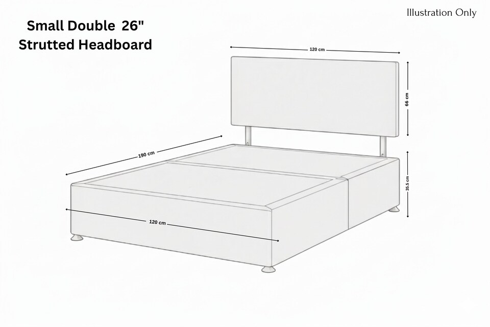 image 1 of Sloomy Alabama Latte Dumfries Divan Bed Base No Drawers With 26 Inch Strutted Headboard | Brown | Latte | Small Double | 1