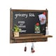 image 1 of Wooden Chalkboard With Wall Hooks Brown Brown | One Size
