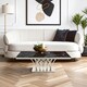 image 1 of Interiors by Premier Intricate Black Marble And Silver Coffee Table, Decorative Accent Table, Silver Finish Lounge Table Black