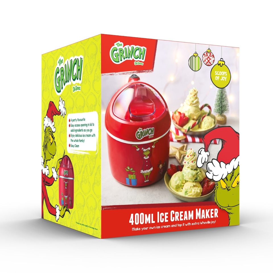 image 1 of The Grinch 400ml Ice Cream Maker – Red