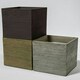 image 3 of Primrose Cube Square Flower Pot Rustic Outdoor Wood-Effect Resin Planter 36cm