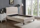 image 4 of 5ft King Size Fabric upholstered, natural beige,buttoned back,curved bed frame,bedstead