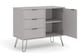 image 6 of Augusta Industrial Pine Sideboard - 1 Door 3 Drawer Wooden Storage Unit in Brown, White, or Grey | Grey | Grey | One Size | 1