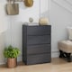 image 8 of HOMCOM Chest of Drawers, Modern 4 Drawer Dresser with Soft Closing Mechanism for Bedroom, High Gloss Grey
