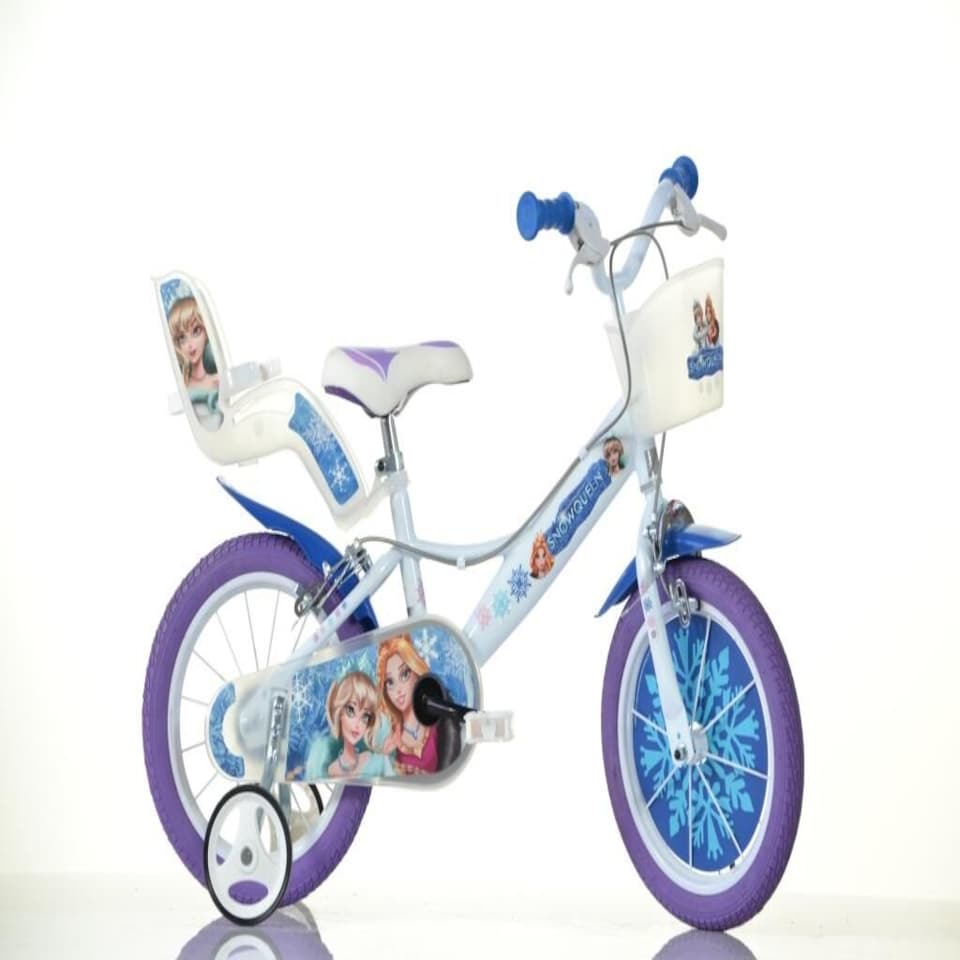 Dino Snow Queen Kids 16" Wheel Bike - White/Blue