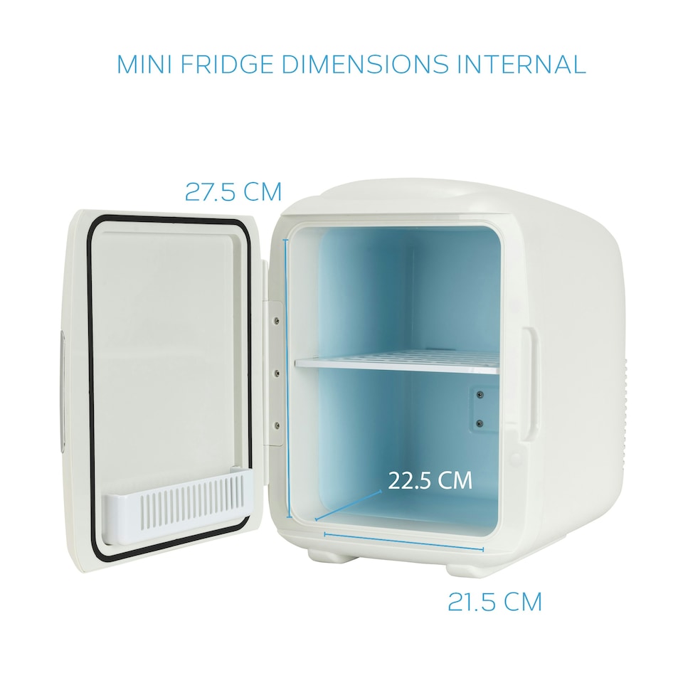 image 1 of MONCOOK Mini Fridge For Bedrooms - Small, Portable & Quiet Mini Fridges For Skincare, Medicine, Food & Drinks - Cooling & Warming Function - 14L - White Mono